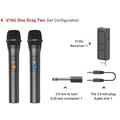 Wireless Microphone 2 Channels VHF Professional Handheld Mic For Party Karaoke 2 Pcs Mic