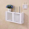 Bosisa No Drill Cable Router Storage Box Shelf Wall Hangings Bracket Cable Organizer