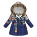 Baby Deals!Toddler Girl Clothes Clearance YANHAIGONG Winter Puffer Jackets for Girls Clearance Water Resistant Long Parka Warm Hooded Zip Up Puffer Jacket Girls Packable Puffer Jacket 2-11 Years