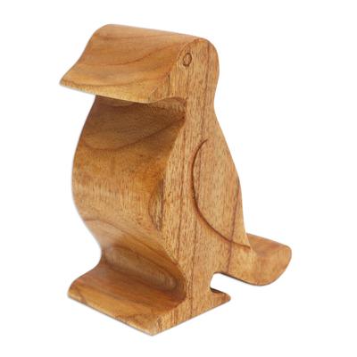 Dialing Bird,'Hand Crafted Jempinis Wood Bird Phone Stand'