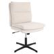 BULYAXIA Armless Home Office Desk Chair No Wheels Modern Double Padded Ergonomic Vanity Chair -Back Height Adjustable Cushioned Swivel Task Chairs Wide Seat (Creamy White)