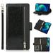 Wallet Case for iPhone 15 Pro Max Shining Zipper Pocket Card Holder Case Glitter Sparkle Luxury PU Leather Magnetic Flip Kickstand Cover with Wrist Hand Strip Shockproof Case Black