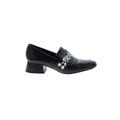 Freda Salvador Heels: Loafers Chunky Heel Casual Black Shoes - Women's Size 7 1/2 - Almond Toe