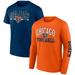 Men's Fanatics Branded Orange/Navy Chicago Bears Throwback T-Shirt Combo Set