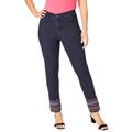 Plus Size Women's True Fit Stretch Denim Straight Leg Jean by Jessica London in Indigo Dot Geo (Size 32) Jeans