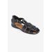 Extra Wide Width Women's The Cooper Fisherman Flat by Comfortview in Black (Size 9 1/2 WW)