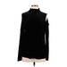 Susan Graver Long Sleeve Top Black Cold Shoulder Tops - Women's Size Medium