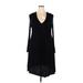 INC International Concepts Casual Dress - A-Line V Neck Long sleeves: Black Print Dresses - Women's Size 2X