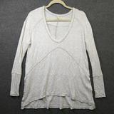 Free People Sweaters | Free People Shirt Womens Xs Waffle Knit Long Sleeve Sweater Cuffs Scoop Neck | Color: White | Size: Xs