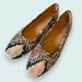 Madewell Shoes | Madewell The Adelle Ballet Flat Python Snake Print Sz 7 | Color: Black/Pink | Size: 7