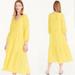 J. Crew Dresses | J. Crew Long-Sleeve Tiered Dress In Linen Lemon Zest Yellow M/L | Color: Yellow | Size: M