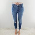 Madewell Jeans | Madewell Women's Blue Distress Medium Wash High Rise Skinny Denim Jeans Size 27 | Color: Blue | Size: 27