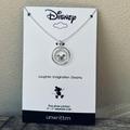 Disney Jewelry | Nwt Disney Mickey Mouse Fine Silver Plated Crystal Pendant Necklace 16” + 2” | Color: Silver | Size: Os