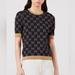 Gucci Tops | Gucci Gg Cotton Lame Top | Color: Blue/Gold | Size: Xs