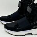 Michael Kors Shoes | Michael Kors Cosmo Mixed-Media High-Top Trainer In Black 8.5 | Color: Black | Size: 8.5