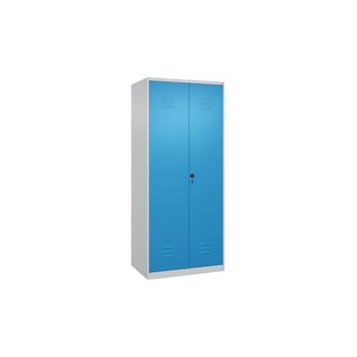 C+P Doppel-Spind Classic PLUS, 2 Abteile, HxBxT 185x80x50cm, Sicherheitsdrehriegel, Hellgrau/Lichtblau von PROREGAL Image