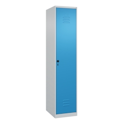 C+P Spind Classic PLUS, 1 Abteil, HxBxT 185x40x50cm, Sicherheitsdrehriegel, Hellgrau/Lichtblau von PROREGAL Image
