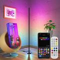 Gaoxun Smart LED Floor Lamp, RGBW Corner Floor Lamp with Remote, Wi-Fi App Control, Dimmable, Music Sync, Timer, DIY Modes, Color Changing Mood Lighting for Christmas, Living Room, Bedroom 120cm