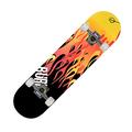 Skateboard Orange Black Flame Skateboards 31x8 inch 7 Layer Maple Double Kick Deck Trick Longboard Boy Skate Board Adult Skateboarding Beginner Long Board Girl Kids Skateboard