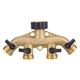 4 Way Hose Splitter, 3/4 Inch Brass 4 Way Hose Pipe Splitter Faucet Manifold Brass Nozzle Switcher Tap Connectors 4 Way Garden Hose Splitter Garden Hose 4 Way for Garden Irrigation (European thread)