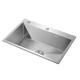 ELMAIN Kitchen Sink Stainless Steel Sink Brushed Finish Sink Single Basin Sink Workstation Sink Utility Sink (Color : Stainless steel, Size : 68cm X 45cm X 22cm)