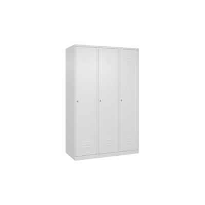 C+P Spind Classic PLUS, 3 Abteile, HxBxT 185x120x50cm, Zylinderschloss, Verkehrsweiß von PROREGAL Image