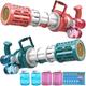 2-Pack Extra Large Gatling Bubble Gun with Light, Automatic Bubble Machine Pink-Green Suitable for Weddings/Parties/Rechargeable Bubble Machine Leak-Proof Design With 4 Bottles + 40 Bags of Solution