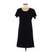 ALTERNATIVE Casual Dress - Mini Scoop Neck Short sleeves: Black Solid Dresses - Women's Size Medium