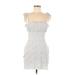 Sky and Sparrow Casual Dress - Bodycon Square Sleeveless: White Dresses - Women's Size Medium