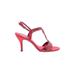 Nina Heels: Red Solid Shoes - Women's Size 8 1/2 - Open Toe