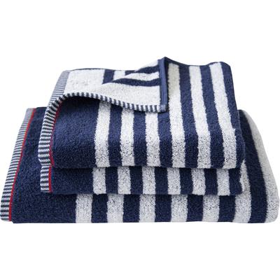 Handtuch DYCKHOFF "Maritim, Sea Stripe", blau (navy), B:50cm L:100cm, Frottier, Obermaterial: 100% Baumwolle, Handtücher (Packung) Image