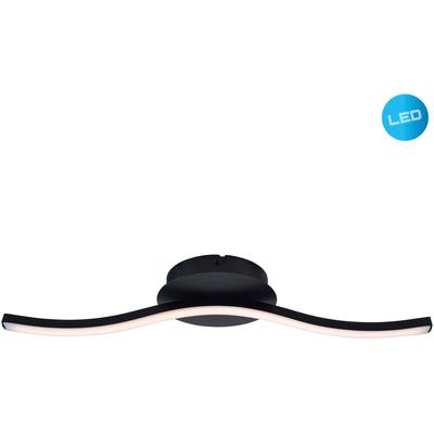 NÄVE LED Deckenleuchte "Onda", schwarz (schwarz, matt), B:13,00cm H:6,50cm L:45,00cm, Lampen, Deckenlampe, Wandleuchte warmweiß, L: 45cm, 6W, schwarz-matt, IP20 Image