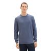 Rundhalspullover TOM TAILOR, Herren, Gr. L, blau (indigo blau), Strick, Obermaterial: 100% Baumwolle, meliert, casual, regular fit, Rundhals, Langarm Bündchen, Pullover, mit Logostickerei