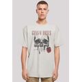 T-Shirt F4NT4STIC "Guns 'n' Roses Flower Skull Rock Musik Band" Gr. 5XL, grau (lightasphalt) Herren Shirts T-Shirts