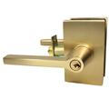 Emtek 5123HLOUS4LH Helios Lever Left Hand 2-3/8" Backset Keyed Entry w/ Modern Rectangular Rose For 1-1/4" To 2-1/16" Door Satin Brass Finish | Wayfair