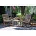 Outdoor Interiors 2 - Person Outdoor Seating Group Wood/Natural Hardwoods in Brown/White | Wayfair SET41095PE-70