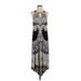 INC International Concepts Casual Dress - Maxi: Black Print Dresses - Women's Size P