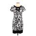 Connected Apparel Casual Dress - Sheath Keyhole Short sleeves: Black Dresses - Women's Size 8