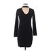 Cotton On Casual Dress - Mini Mock Long sleeves: Black Print Dresses - Women's Size Medium