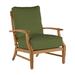 Summer Classics Croquet Teak Patio Chair w/ Cushions Wood in Brown/White | Wayfair 28374+C032H4302W4302