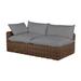 Summer Classics Montecito 75.25" Wide Outdoor Wicker Right Hand Facing Loveseat w/ Cushions Wicker/Rattan/Olefin Fabric Included in Brown | Wayfair