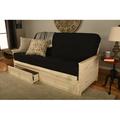 Anders Full 79" Wide Tufted Back Futon & Mattress w/ Storage Wood/Solid Wood in Gray/Black Laurel Foundry Modern Farmhouse® | Wayfair