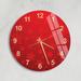 Ebern Designs Solmar 14" Tempered Glass New Year Wall Clock w/ Option Glass in Red/Yellow | 14 H x 14 W x 0.75 D in | Wayfair