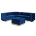Blue Sectional - House of Hampton® Jasneet 3 - Piece Upholstered Sectional Velvet | 28 H x 100.8 W x 78 D in | Wayfair