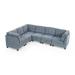 Blue Reclining Sectional - Latitude Run® Brazeale 6-Piece Upholstered Sectional Chenille/Upholstery | 36.5 H x 116 W x 89.5 D in | Wayfair