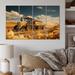 August Grove® Farm Harvesting Gold Field III - Farmhouse Metal Art Print Set Metal in Blue/Yellow | 28 H x 48 W x 1 D in | Wayfair