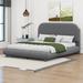 Latitude Run® Teddy Fleece Full Size Upholstered Platform Bed w/ Thick Fabric Upholstered in Gray | 37.2 H x 60 W x 80.3 D in | Wayfair