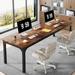 17 Stories Tayibah 78" Extra Long Desk Two Person Desk Large Desk Wood/Metal in Black/Brown | 30 H x 78 W x 28 D in | Wayfair