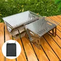 Réchaud à bois de camping en plein air avec plaque de gril réchaud de cuisson portable pliant
