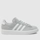 adidas grand court 2.0 trainers in white & grey